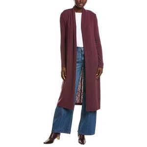 Michael Stars Womens  Izzy Longline Open Cardigan, Purple